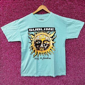 Sublime 40oz To Freedom Teal Blue Tshirt size S/M